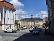 Radweg quert Marktplatz Eisenach
