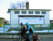 Historisches Schild in Trebus