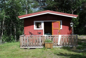Hütte auf Campingplatz